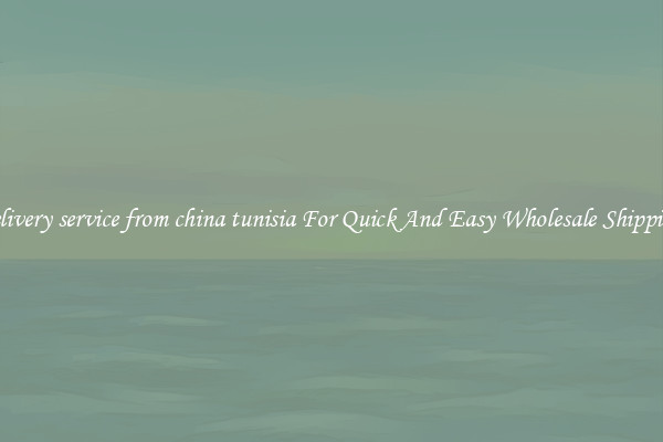 delivery service from china tunisia For Quick And Easy Wholesale Shipping