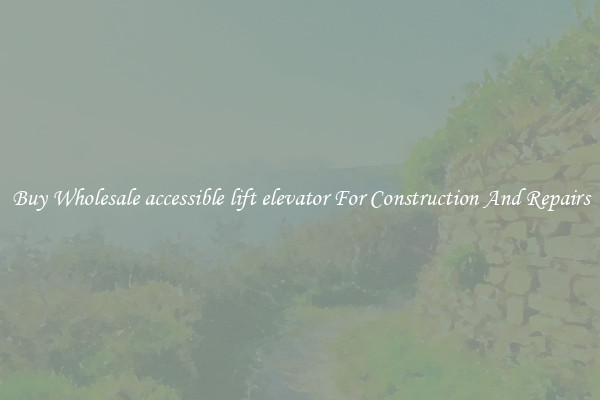 Buy Wholesale accessible lift elevator For Construction And Repairs