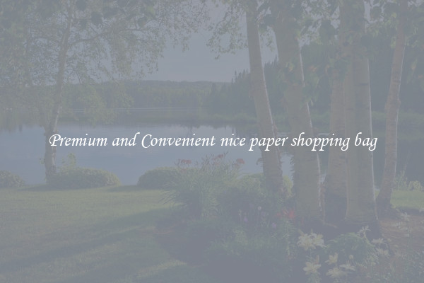 Premium and Convenient nice paper shopping bag