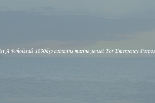 Get A Wholesale 1000kw cummins marine genset For Emergency Purposes