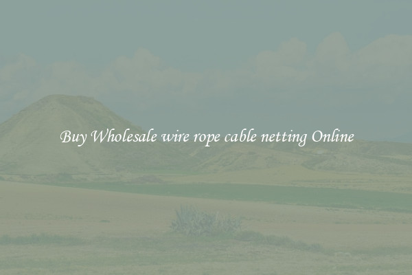 Buy Wholesale wire rope cable netting Online